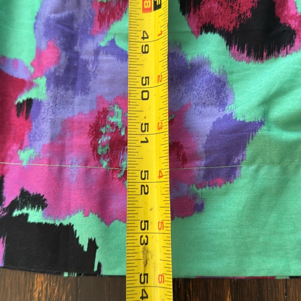 Anthropologie Mint Green Maxi Dress with Purple & Black Floral Print - Picture 13 of 16
